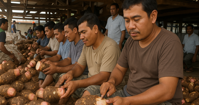 Process and quality checking of beneng taro